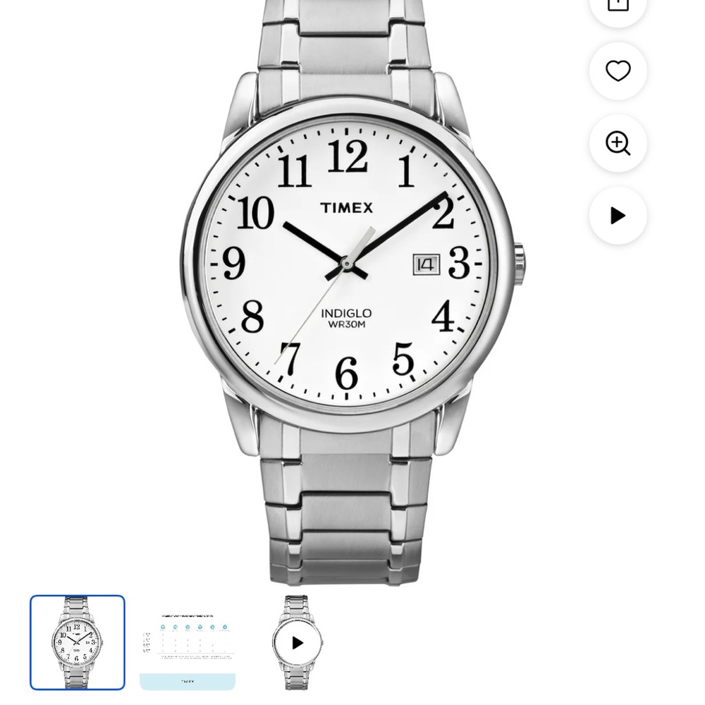 Timex Classic Silver Watch with White Face